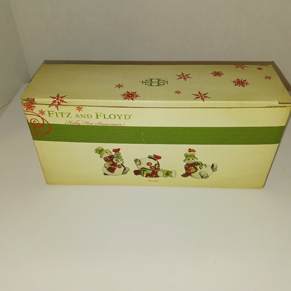 Fitz and Floyd Holly Hat SnowmanTumblers - Picture 8 of 8